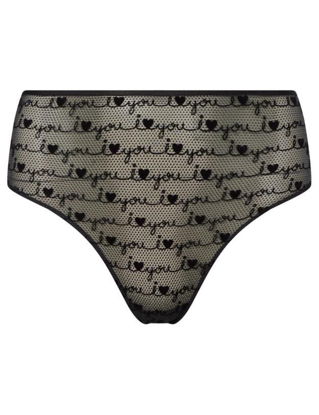 Calvin Klein I Heart You V-Day High Leg Tanga Brief Black/I Heart You