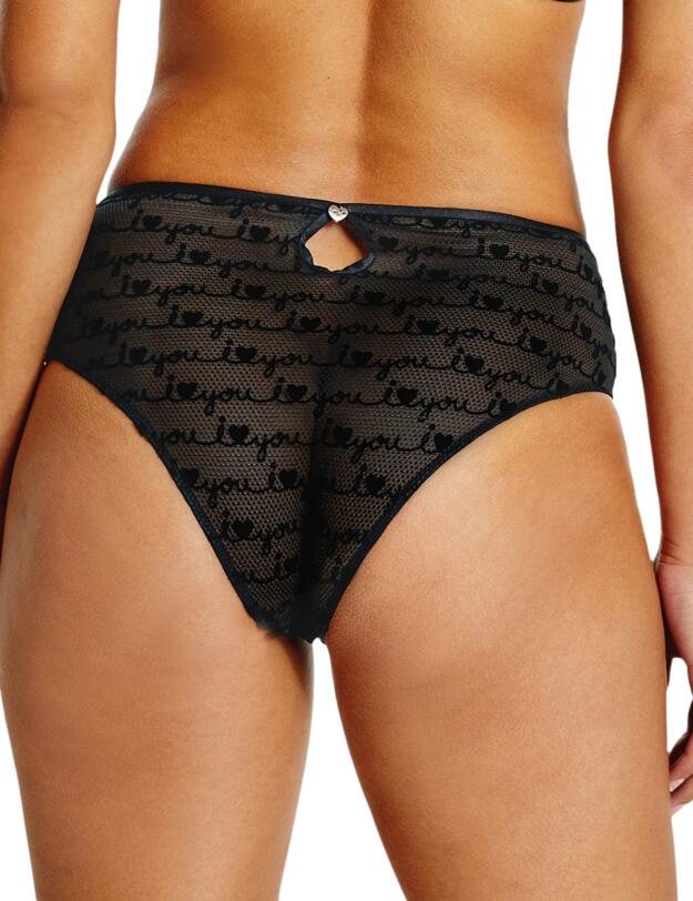 Calvin Klein I Heart You V-Day High Leg Tanga Brief Black/I Heart You