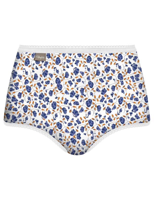 P00BQ Playtex Cherish Pure Cotton Maxi Brief 3pc - P00BQ Flowering Print/White/Royal Blue