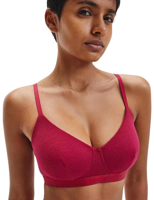 Calvin Klein Pure Ribbed Lightly Lined Bralette Rebellious