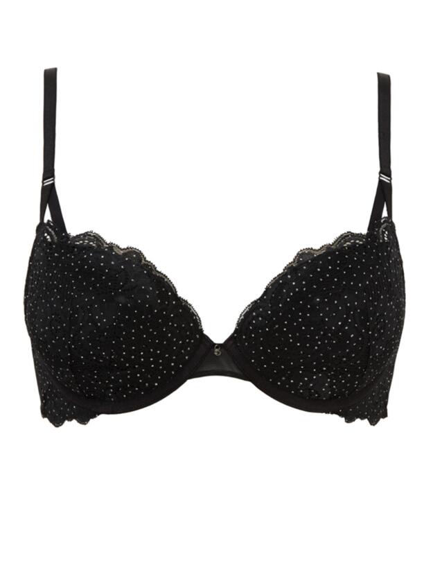 Gossard Glitter Push Up Plunge Bra Black