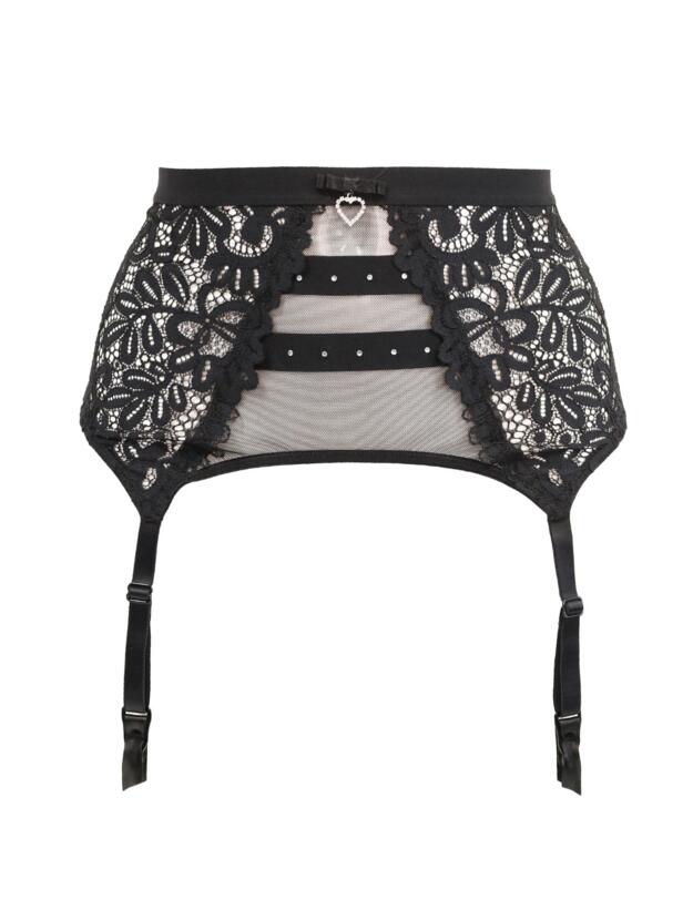 Pour Moi Bling It On Deep Suspender Black