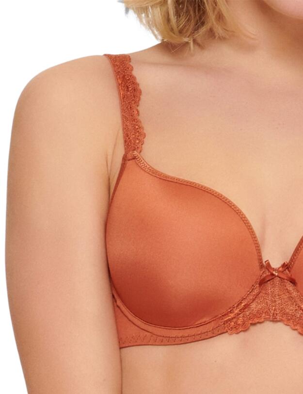 1400-1 Lingadore Basic Collection Uni Fit Lace T-Shirt Bra  - 1400-1 Leather Brown