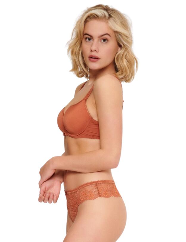 Lingadore Basic Collection Uni Fit Lace T-Shirt Bra Leather Brown