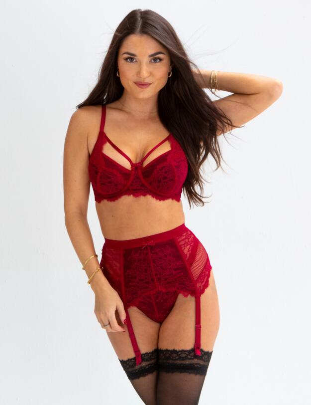 Pour Moi Dark Romance Underwired Bra Red/Black