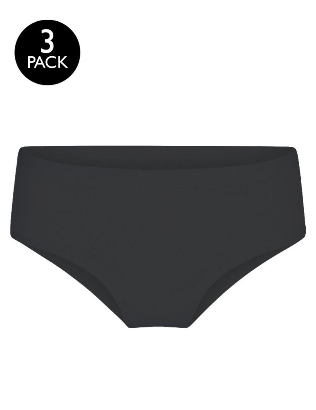 Lingadore Basic Collection 3-pack midi brief Black 