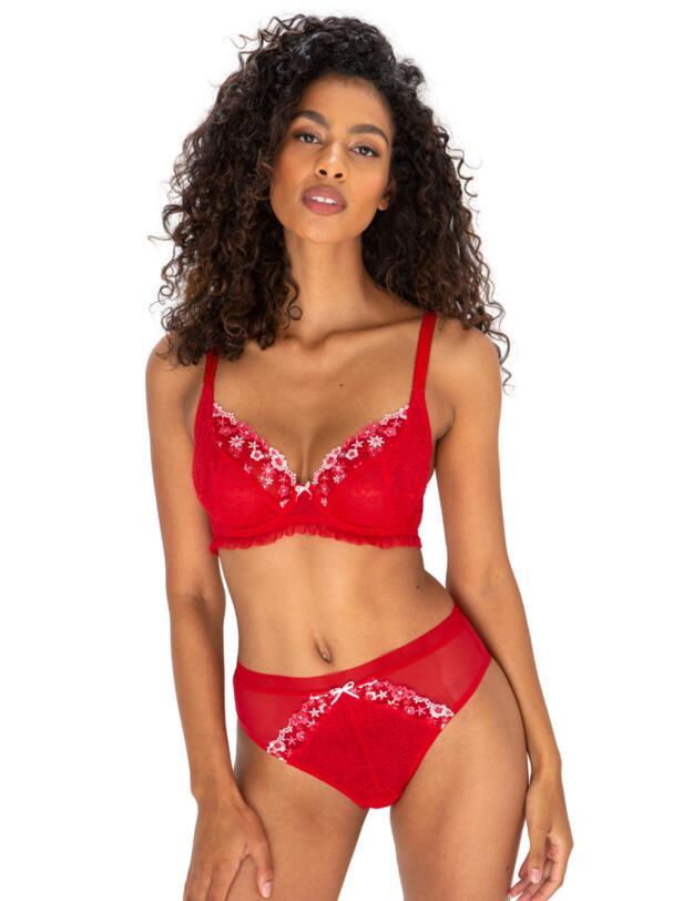 Pour Moi Gigi High Leg Brief Red/Pink