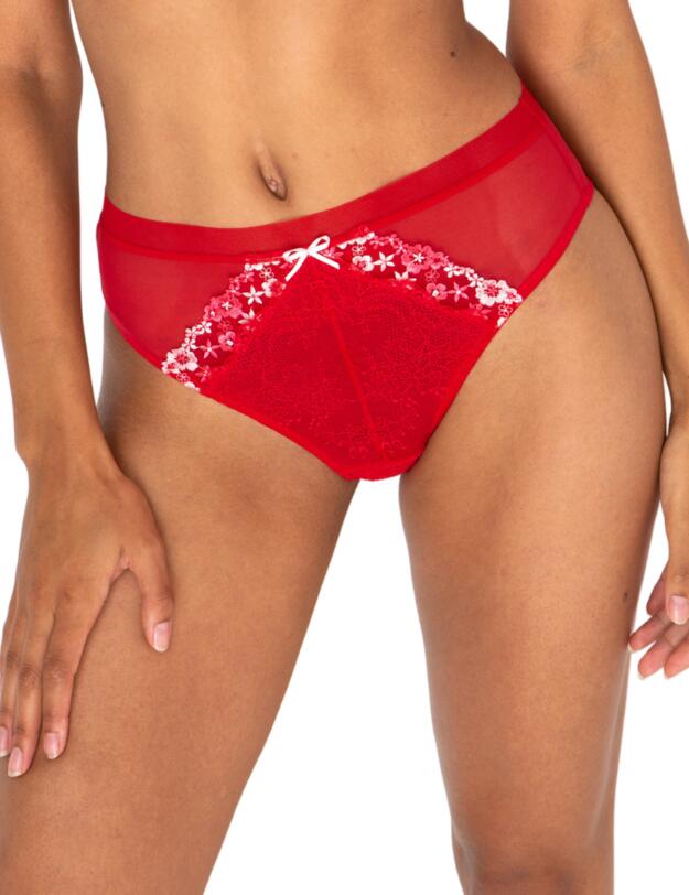 Pour Moi Gigi High Leg Brief Red/Pink