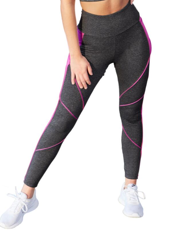 Pour Moi Energy Pulse Panelled Leggings Grey/Orchid