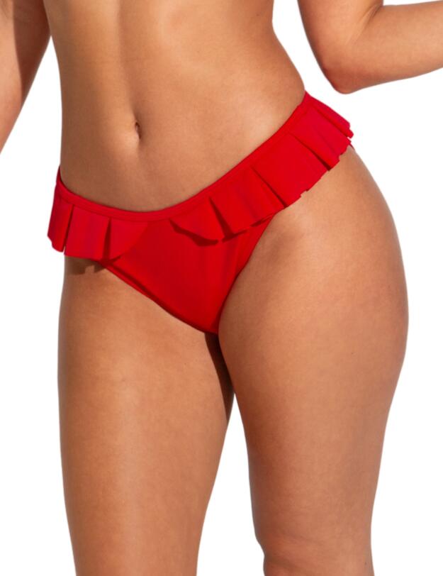 Pour Moi Space Frill Bikini Brief Red