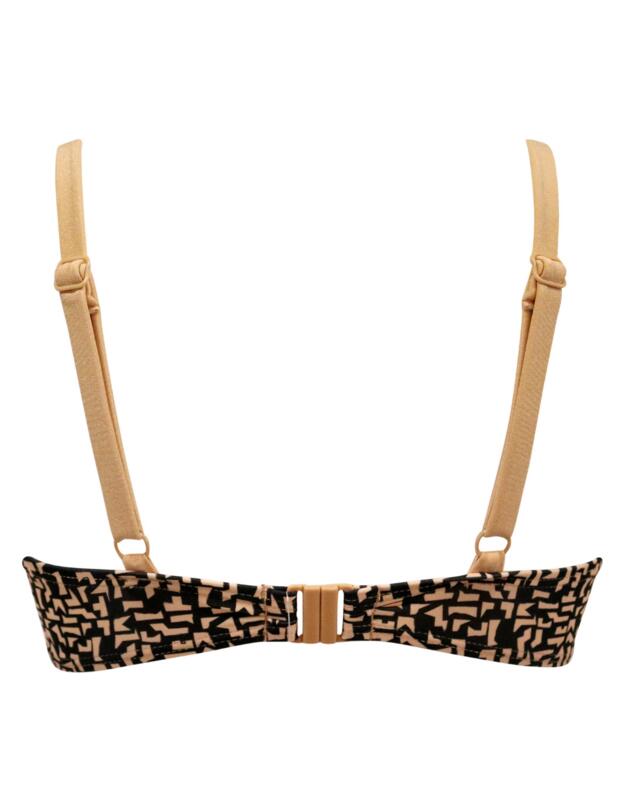  Pour Moi Casablanca Front Tie Bikini Top Black/Gold