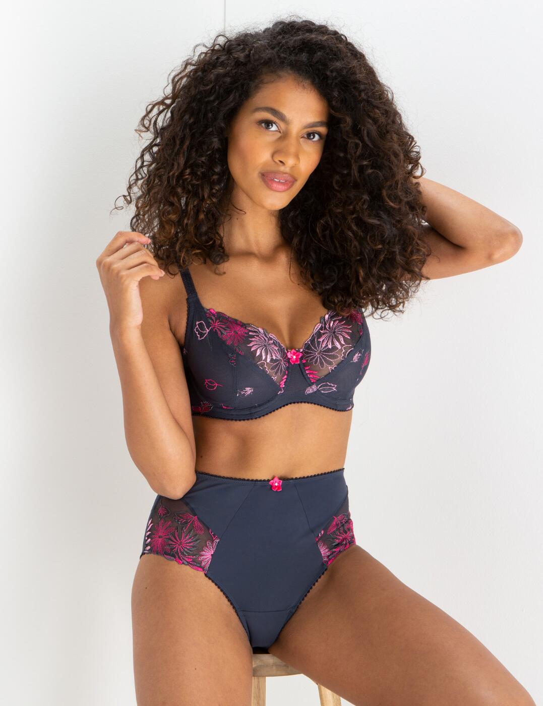 7702 Pour Moi St Tropez Full Cup Bra - 7702 Slate/Pink
