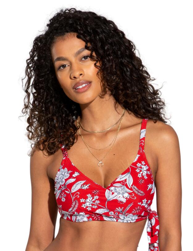 Pour Moi Freedom Wrap Bikini Top Red/White