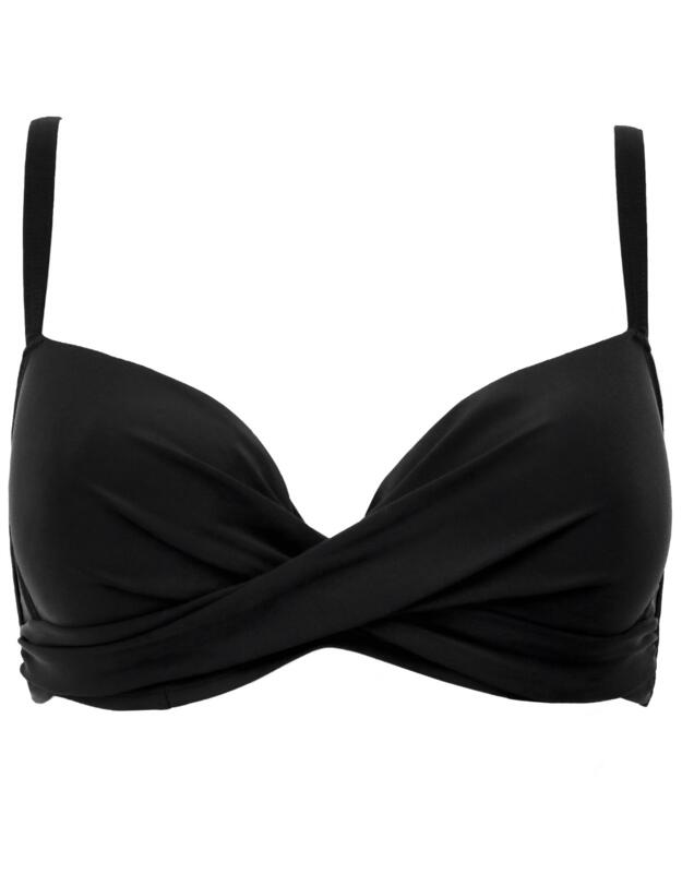 Pour Moi Free Spirit Twist Front Bikini Top Black