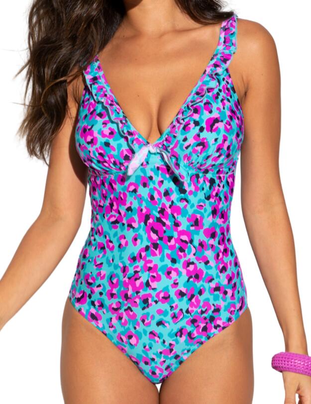 Pour Moi Getaway Frill Control Suit Aquaburst