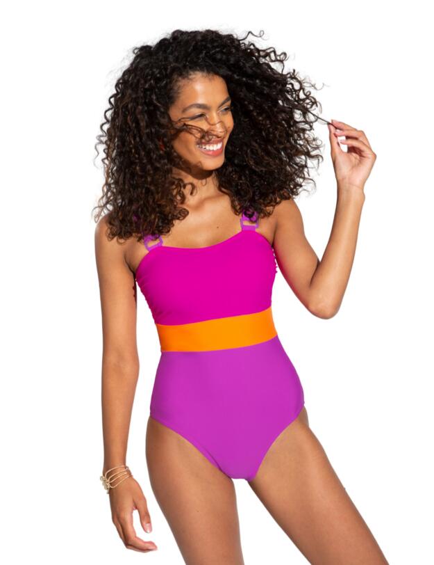 Pour Moi Colour Block Control Swimsuit Multi