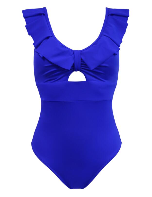 Pour Moi Space Frill Non Wired Swimsuit Ultramarine