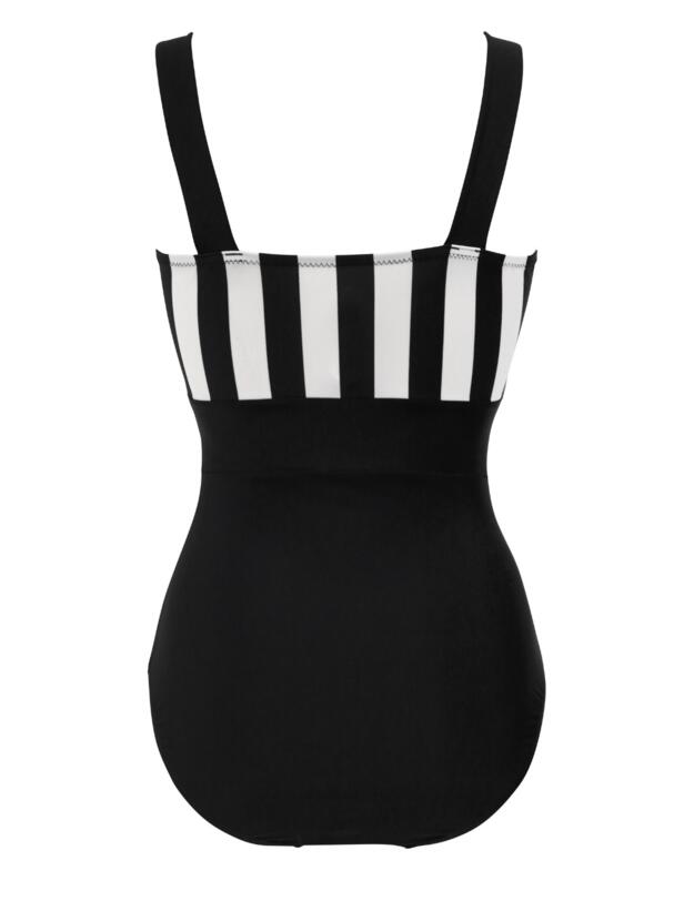 Pour Moi Colour Block Control Swimsuit Black/White