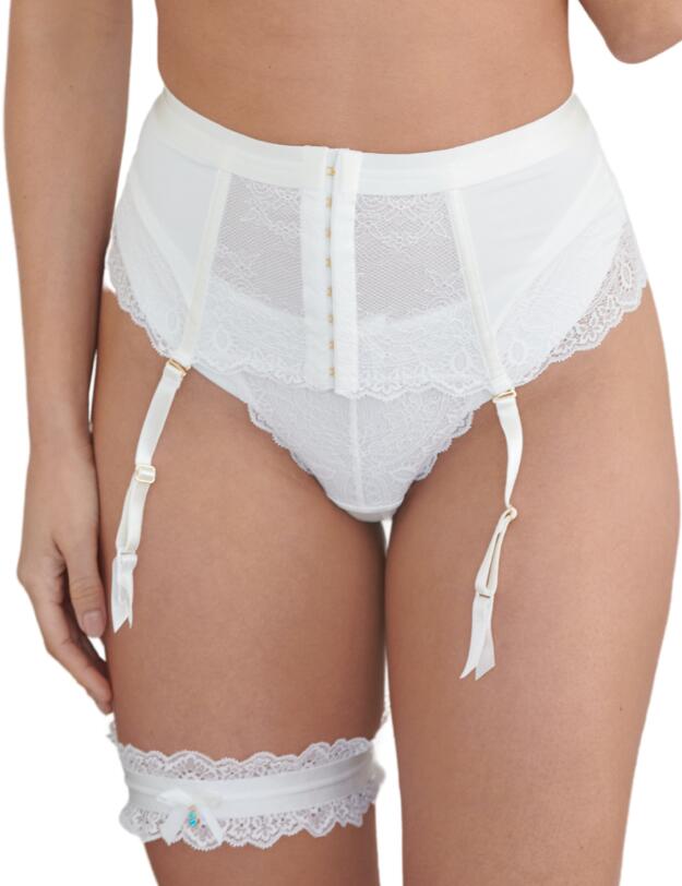 Pour Moi Divine Front Fastening Suspender Ivory