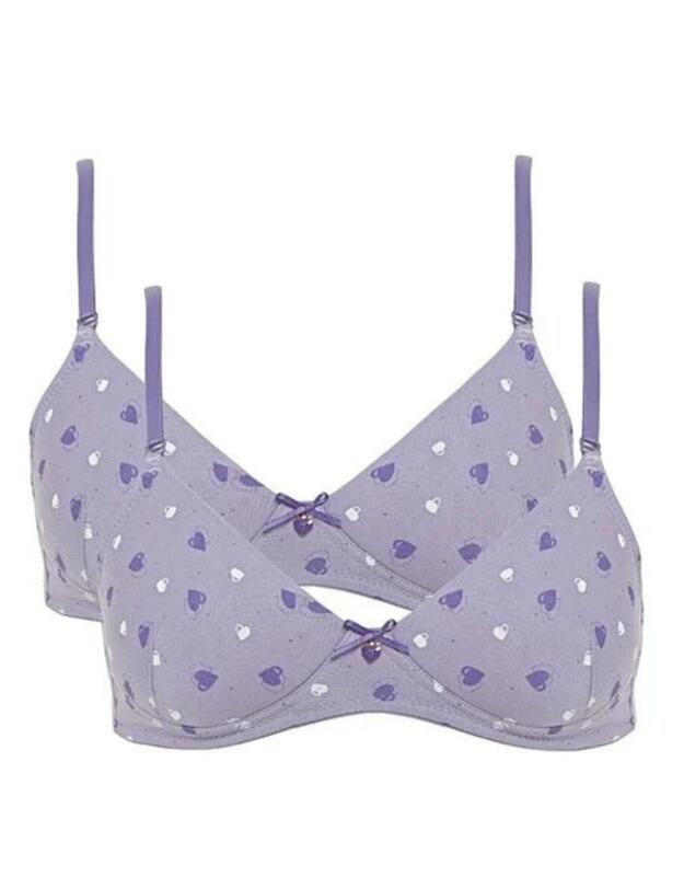 Royce Purple Heart Girls Bras 2 Pack Purple
