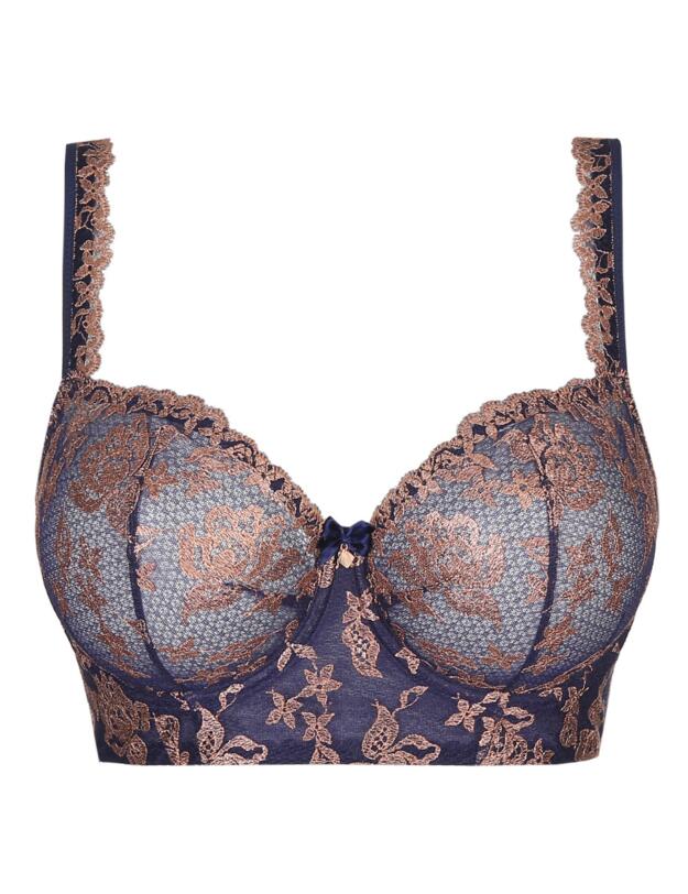 0162852/53 Prima Donna Dolce Vita Longline Balcony Bra - 0162852/53 Bleu Bijou