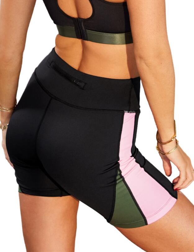 Pour Moi Energy Colour Block Cycling Short Black/Pink/Khaki