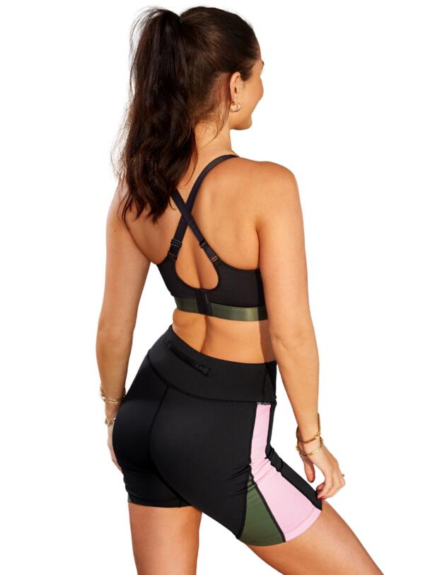 Pour Moi Energy Colour Block Cycling Short Black/Pink/Khaki