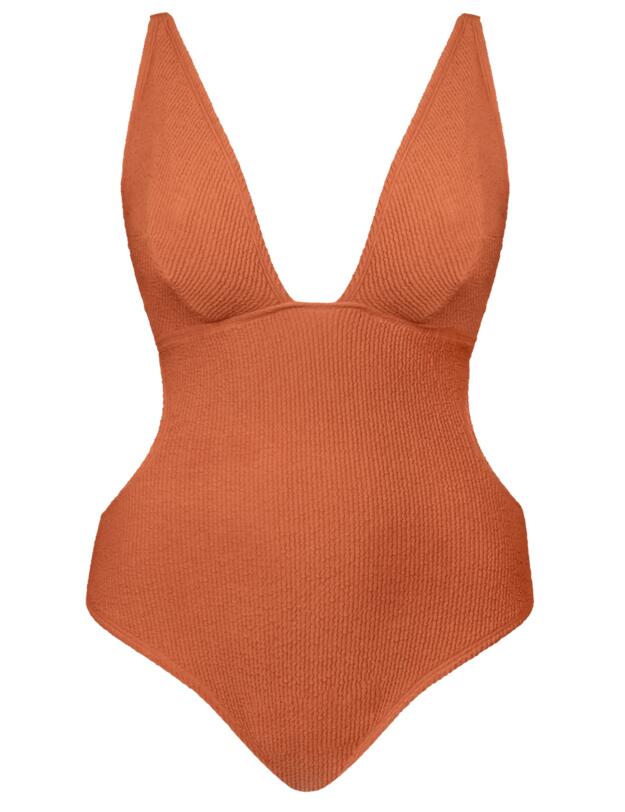 Curvy Kate Holiday Crush Non Wired Plunge Swimsuit Rust