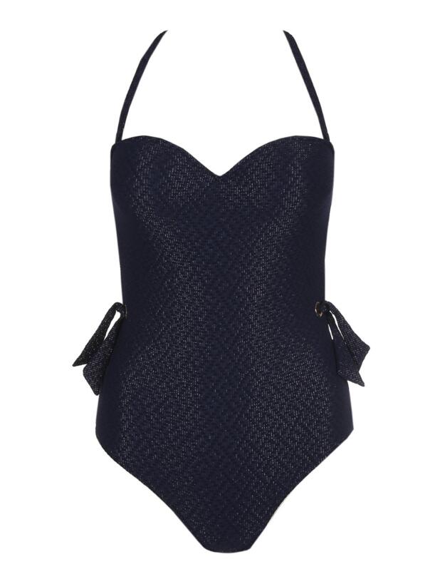 1003538 Marie Jo Valentina Strapless Padded Swimsuit - 1003538 Evening Blue