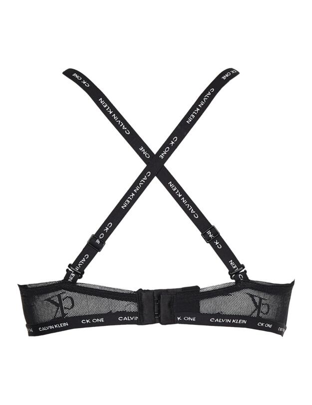 Calvin Klein CK One Logo Mesh Unlined Bralette Black 