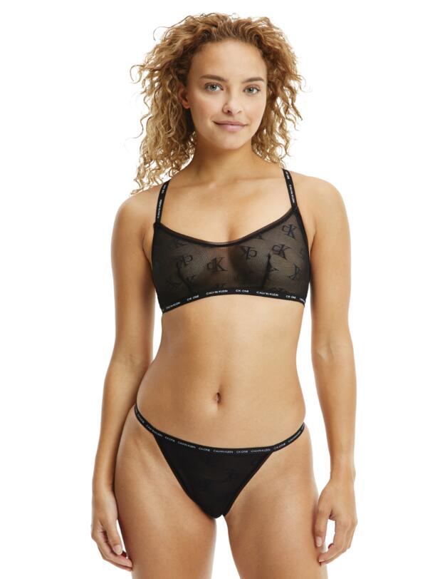 Calvin Klein CK One Logo Mesh Brazilian Brief Black 