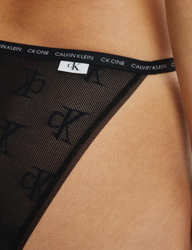 Calvin Klein CK One Logo Mesh Brazilian Brief Black 