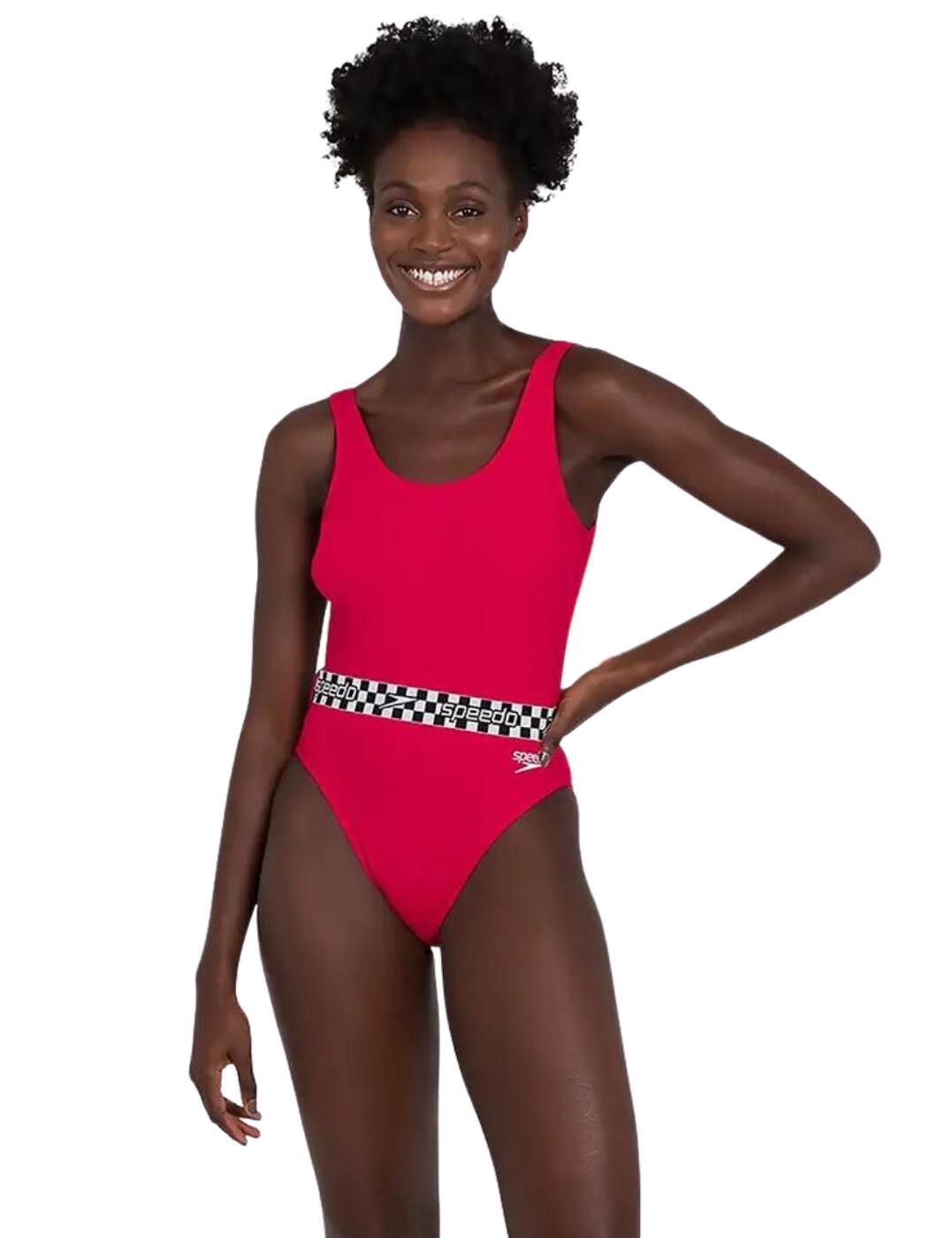 Speedo Belted Deep U Back One Piece Swimsuit Belle Lingerie