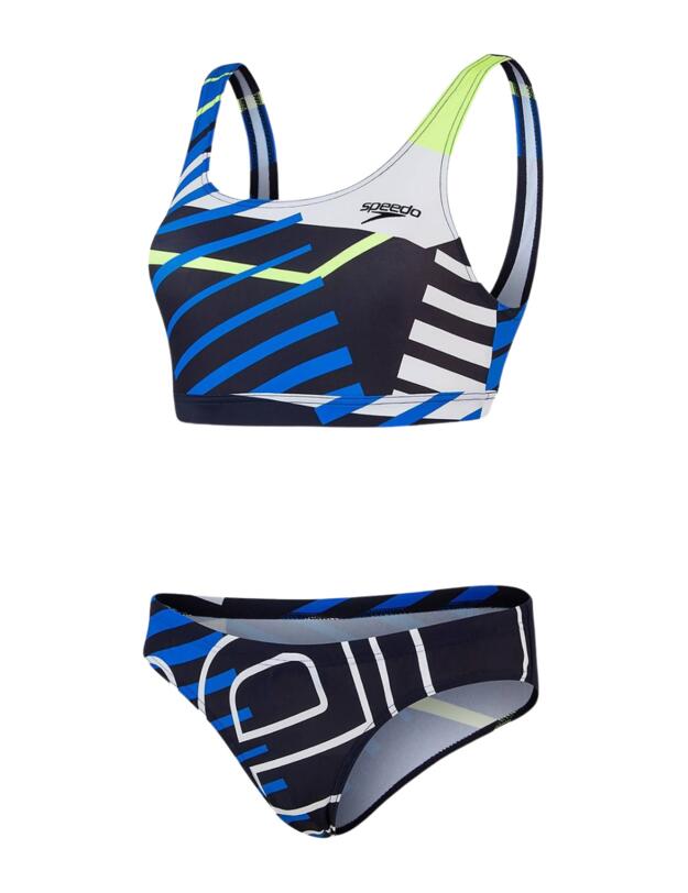 Speedo Placement U-back 2-piece Swimsuit Navy/Blue