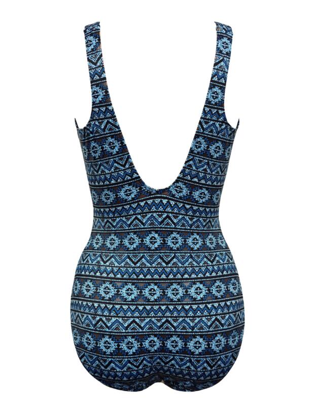 6537518 Miraclesuit Paillette Plunge Swimsuit - 6537518 Multi Print