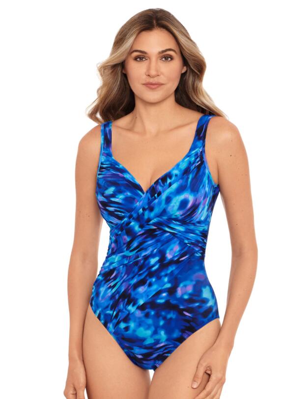 Miraclesuit Cloud Leopard Padded Swimsuit Blue