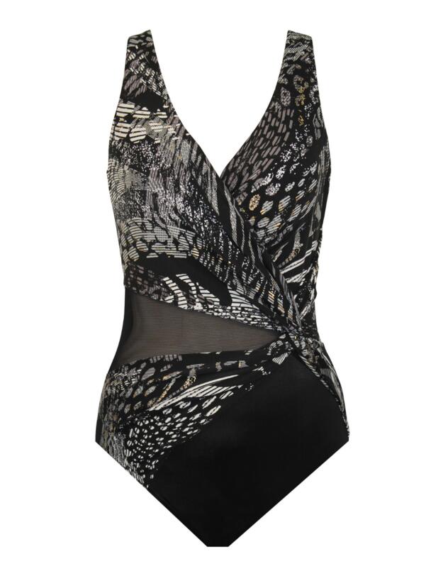 Miraclesuit Lux Lynx Swimsuit Black Print