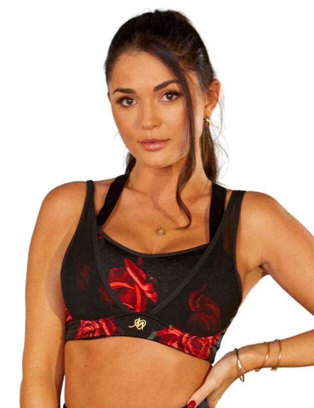 Pour Moi Energy Infinite Double Strap Convertible Sports Bra Black/Rose 