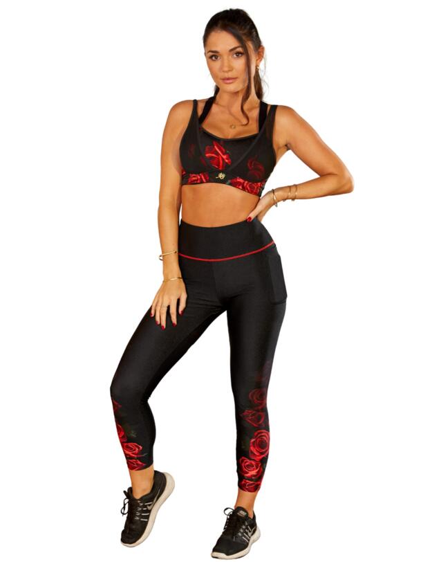 Pour Moi Energy Infinite Double Strap Convertible Sports Bra Black/Rose 