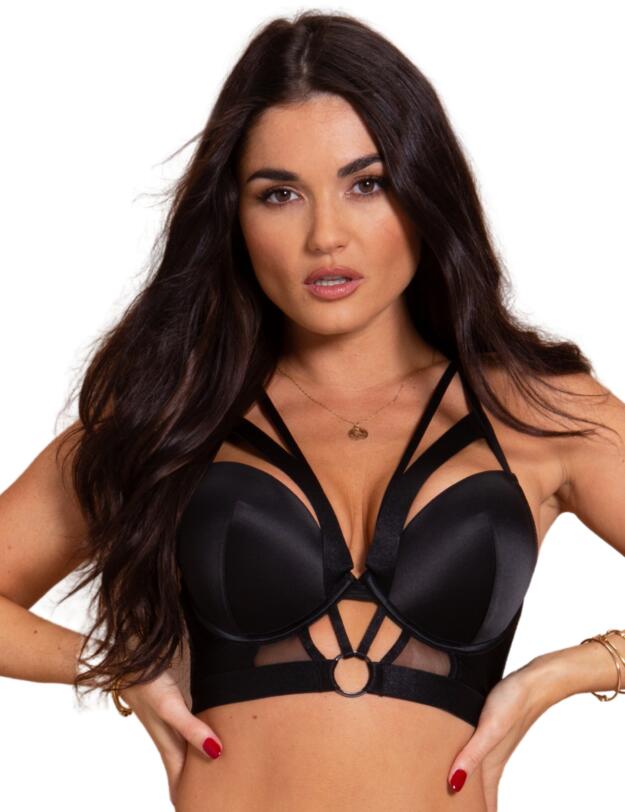 Contradiction By Pour Moi Obsessed Push-up Longline Bra Black