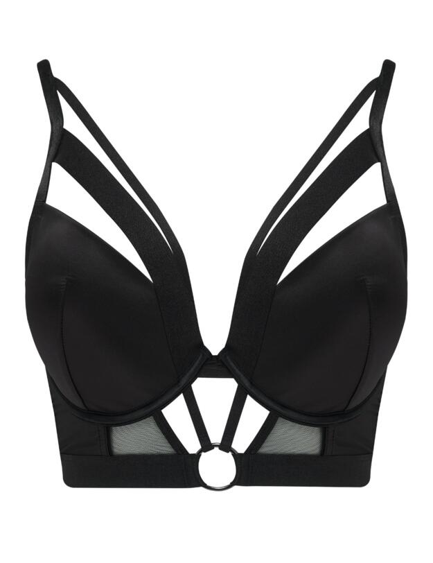 Contradiction By Pour Moi Obsessed Push-up Longline Bra Black