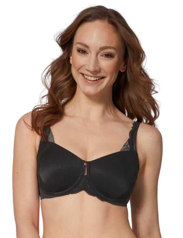 Triumph Lily Florale Minimiser Bra Black