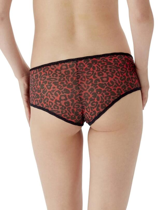 Gossard Glossies Leopard Short Brief Black/Red