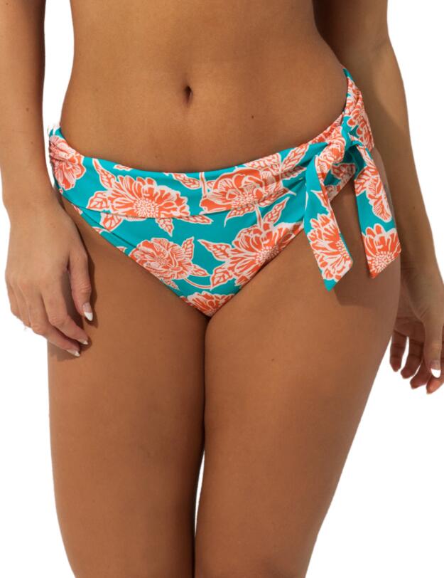 Pour Moi Big Sur Fold Over Bikini Brief Turquoise/Orange