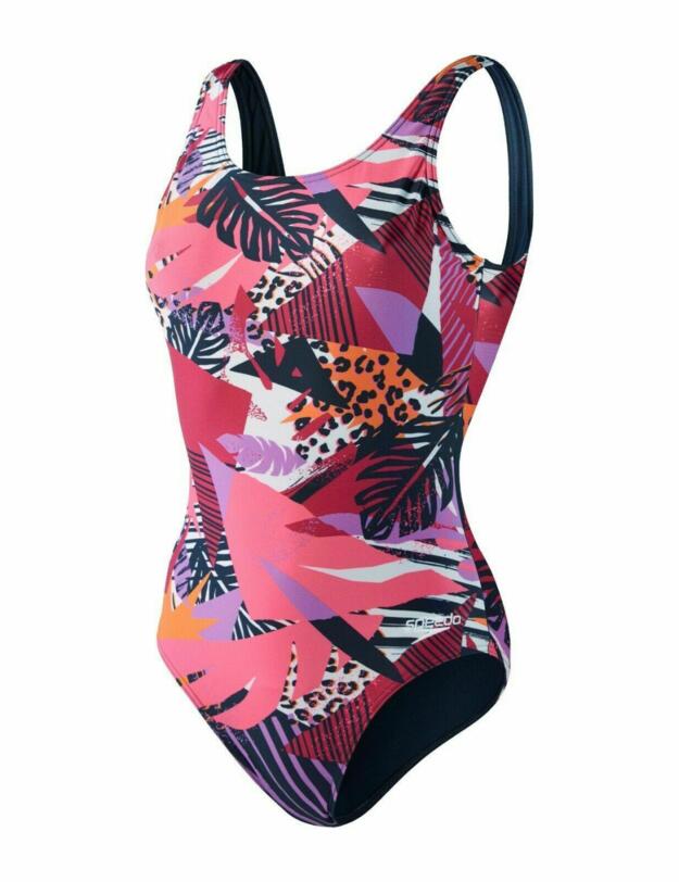 Speedo Allover U-back Swimsuit Navy/Pink