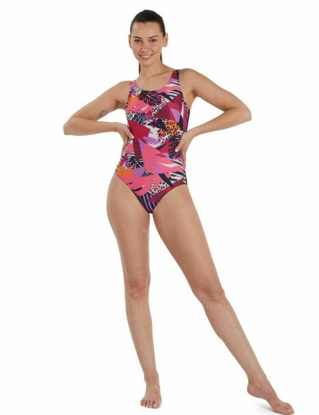Speedo Allover U-back Swimsuit Navy/Pink