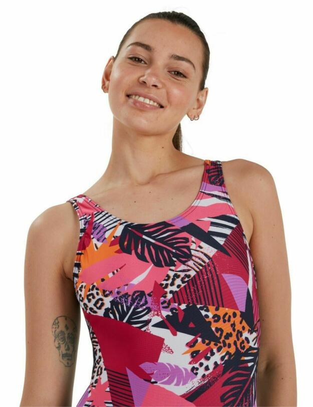 Speedo Allover U-back Swimsuit Navy/Pink