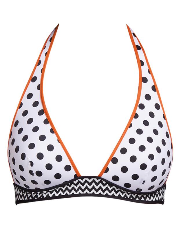 Andres Sarda Moss Padded Halterneck Bikini Top Dots