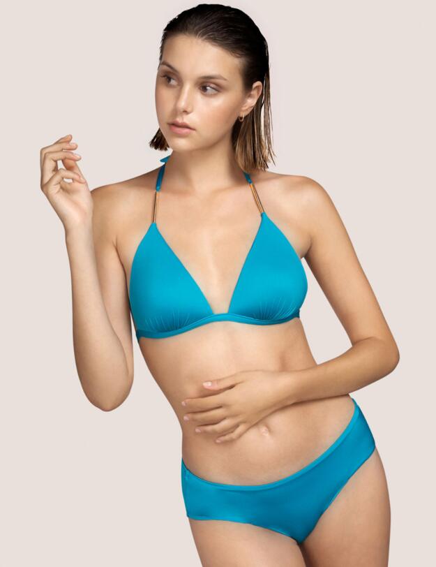 Andres Sarda De Gouges Padded Triangle Bikini Top Caribbean Sea