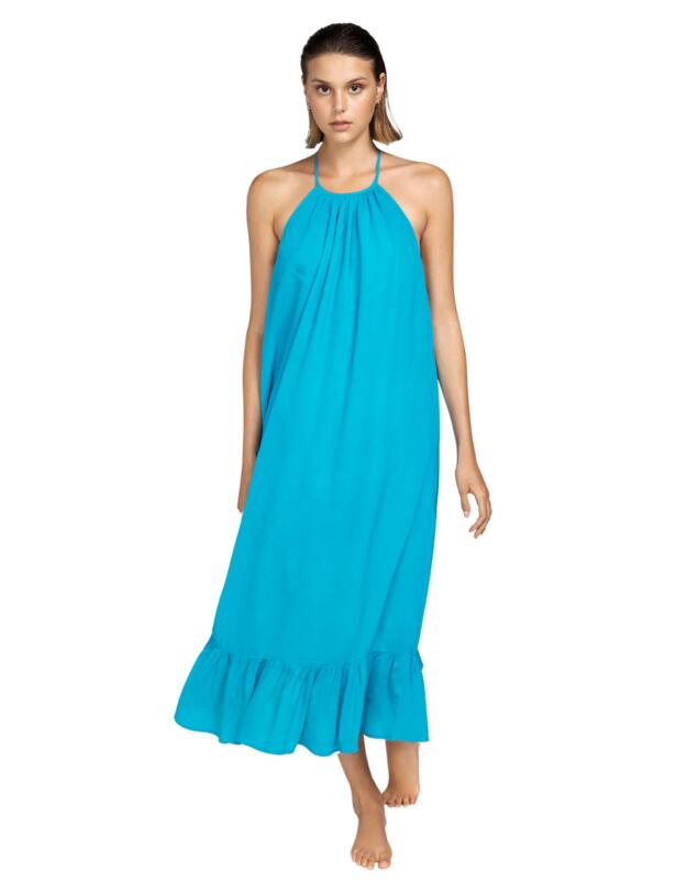 Andres Sarda De Gouges Swimwear Long Dress Caribbean Sea